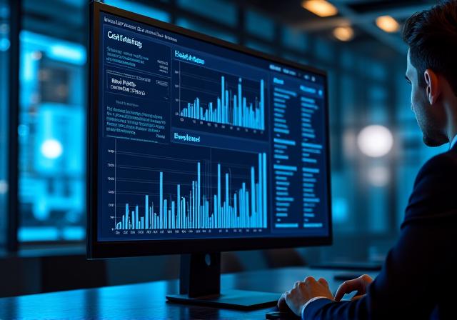 Strategic data visualisation dashboard showing cost savings charts